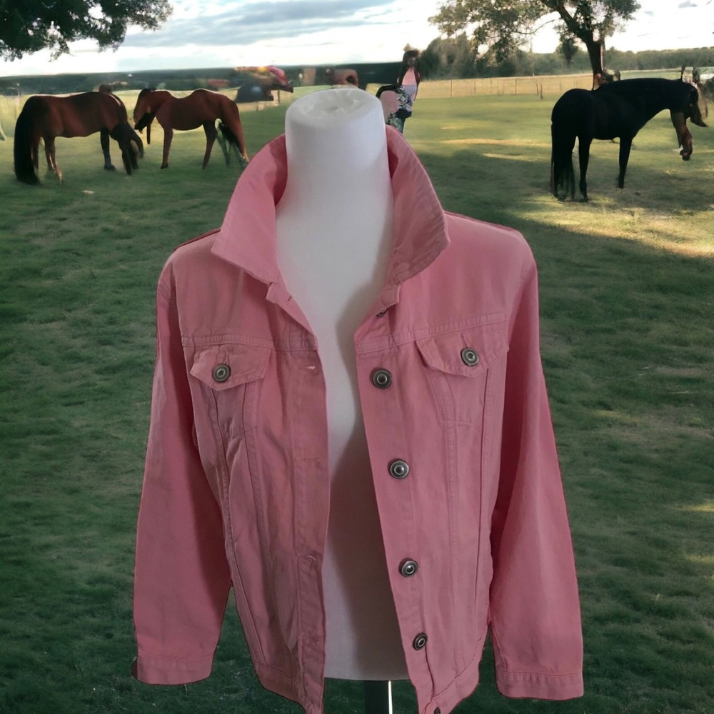 Xhar by Mixlodi Womens Wear. Pink Denim Jacket 100% Cotton. Size: L. $25.